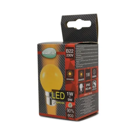 LED   1 W  BULB B22   ORANGE  BOITE