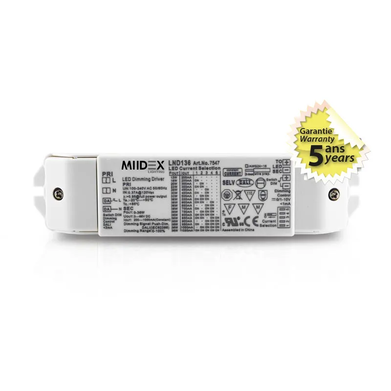 ALIM LED  DALI PUSH 12-38W   3-66 VDC 200-1050mA   IP20 0-10V