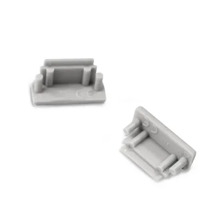 TERMINAISON PROFILE LED PLAT GRIS PACK DE 2