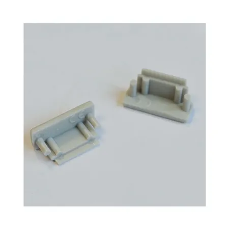 TERMINAISON PROFILE LED PLAT GRIS PACK DE 2