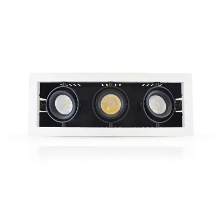 SPOT CARDAN 230 V 3 X 10 W 24deg 4000 K  BLANC ORIENTABLE BOITE