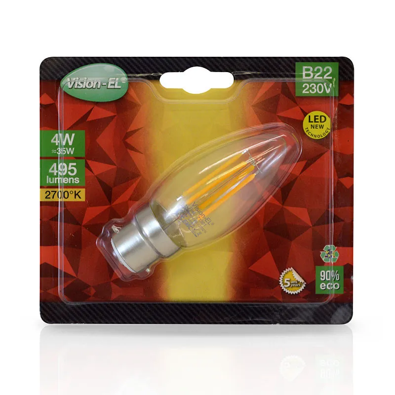 LED FIL COB FLAMME B22 4 W 2700 K CLAIRE BLISTER