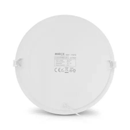 LED PLAFOND  DIAM 300  24 W  3000 K  BLANC PC