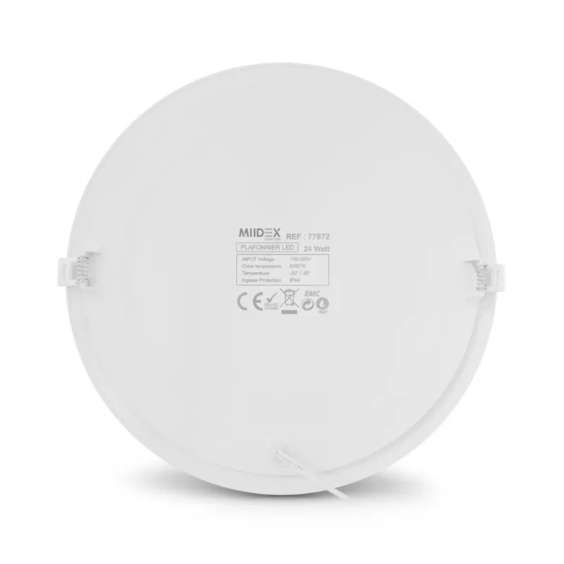 LED PLAFOND  DIAM 300  24 W  6000 K  BLANC PC