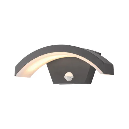 APPLIQUE MURALE CURVILIGNE LED 6 W 4000K GRIS ANTHRACITE IP54 + DETEC