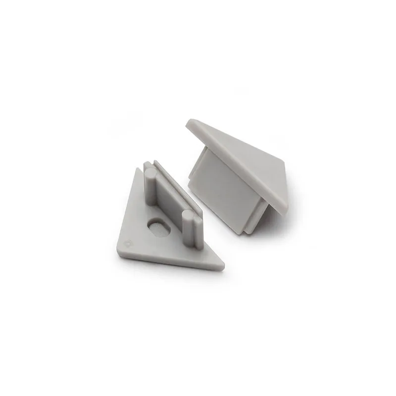 TERMINAISON PROFILE LED ANGLE 45deg GRIS PACK DE 2