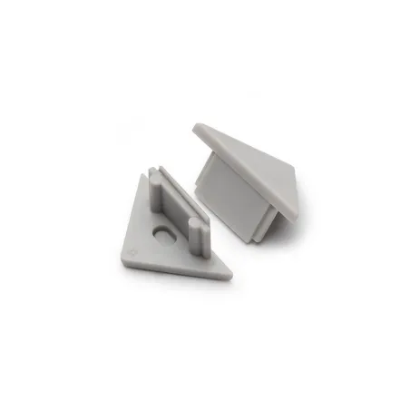 TERMINAISON PROFILE LED ANGLE 45deg GRIS PACK DE 2