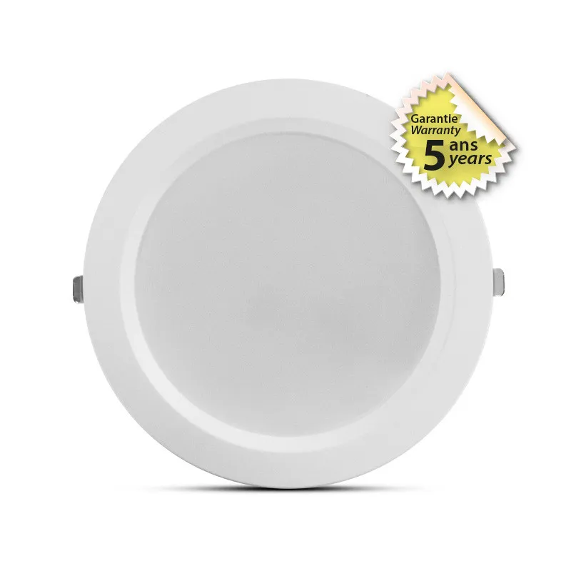 LED DOWNLIGHT BLC ROND CCT + PUISS 34-40W AJUST 5 ANS