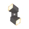 APPLIQUE MURAL LED 13W ORIENTABLE 3000K GRIS ANTHRACITE IP54 +DETEC