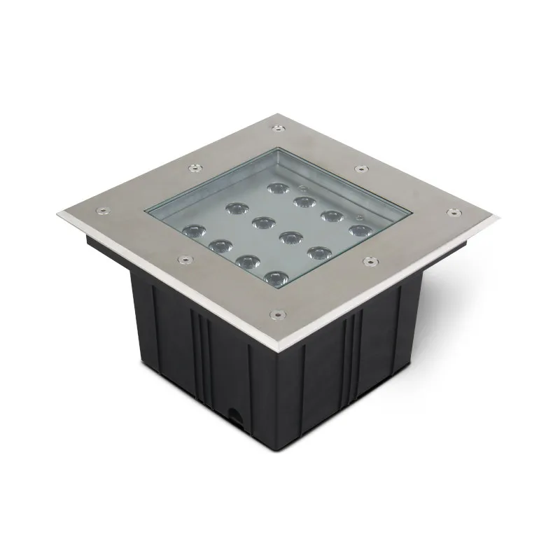 SPOT LED ENCASTRABLE SOL 12 W 230 V 3000 K IP67 CARRE INOX 316L