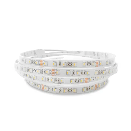 BANDE LED COULEURS+4000 K 5 M 60 LEDS 14,5 W/M IP67 24V BOITE 5 ANS