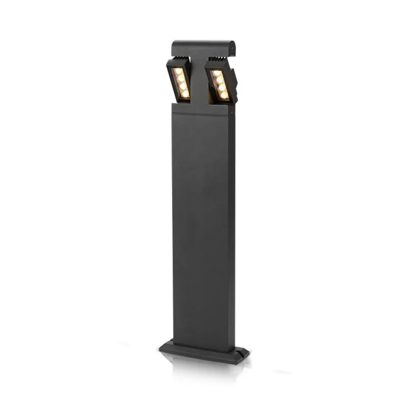POTELET RECTANGULAIRE 67cm LED 8W ORIENTABLE 3000K GRIS IP54