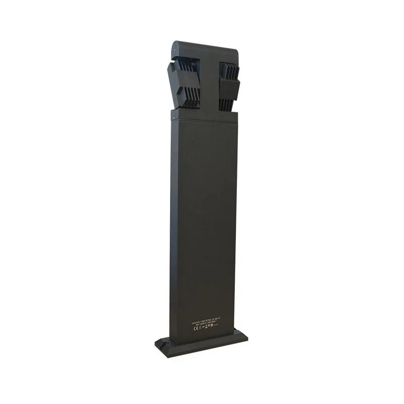 POTELET RECTANGULAIRE 67cm LED 8W ORIENTABLE 3000K GRIS IP54