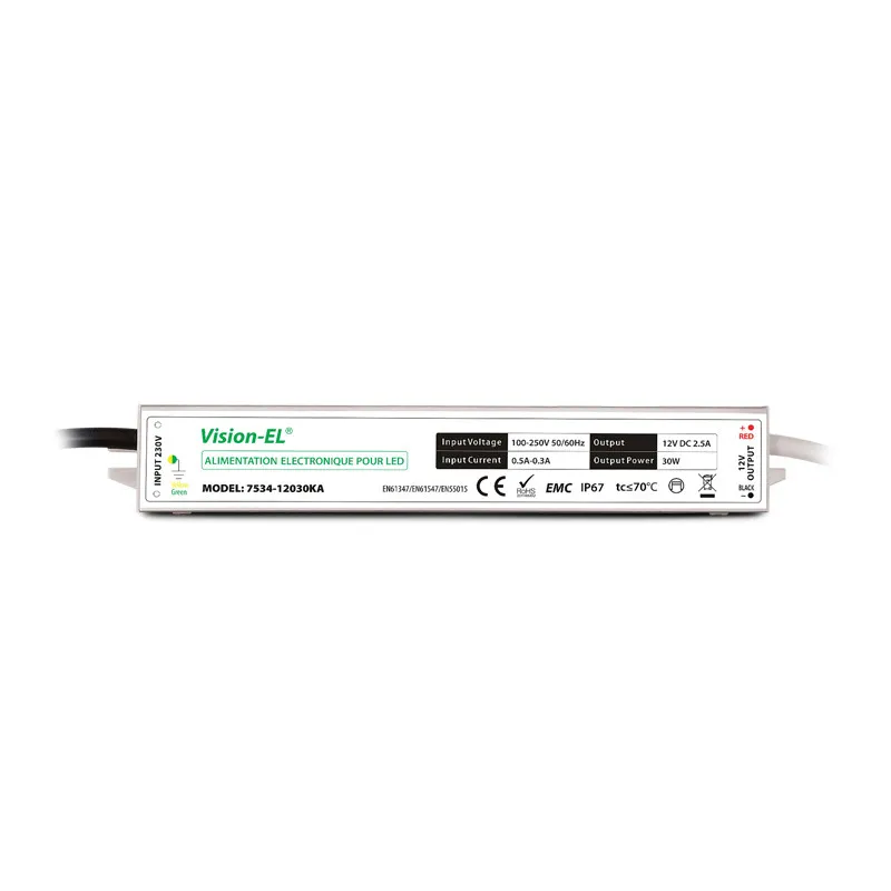 ALIMENTATION POUR LED 30W - 12V DC - IP67 - GARANTIE 5 ANS