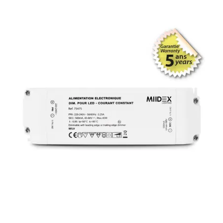 ALIM LED  40-80 V DIMMABLE COUPURE DE PHASE 40 W 500mA IP20