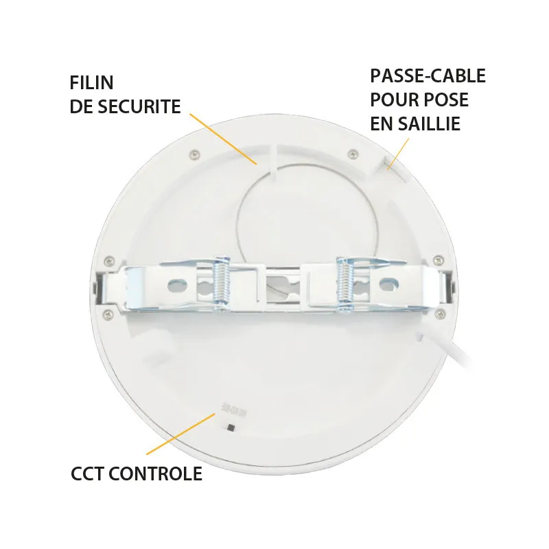 LED PLAFOND DIAM 170 12 W CCT PC BLANC DIAM ENCAST AJUSTABLE