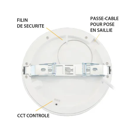 LED PLAFOND DIAM 170 12 W CCT PC BLANC DIAM ENCAST AJUSTABLE
