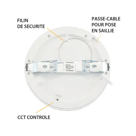 LED PLAFOND DIAM 170 12 W CCT PC BLANC DIAM ENCAST AJUSTA DIM