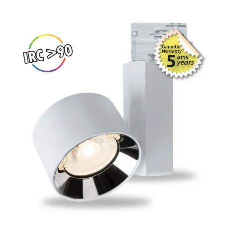 SPOT LED SUR RAIL 30 W BLANC 3000K IP20 230V 5ANS
