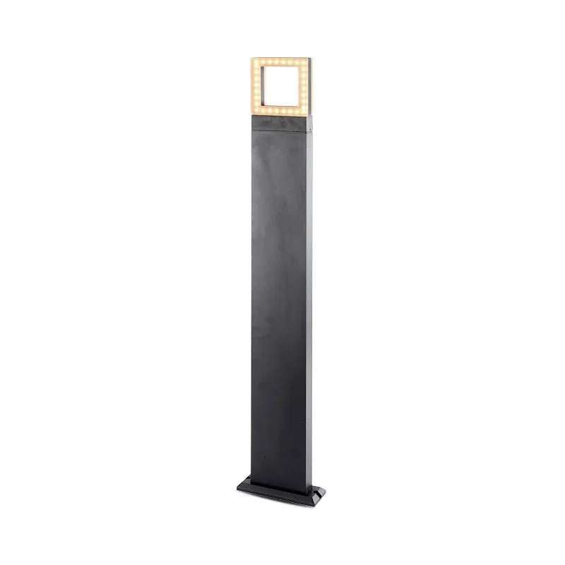 POTELET RECTANG    1 M 12 W DIFFUSEUR CARRE 4000K GRIS IP54