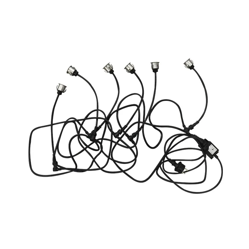 KIT SPOT LED TERRASSE 6 x 0,6 W 12V 3000 K ROND IP67 + ALIM 230 V