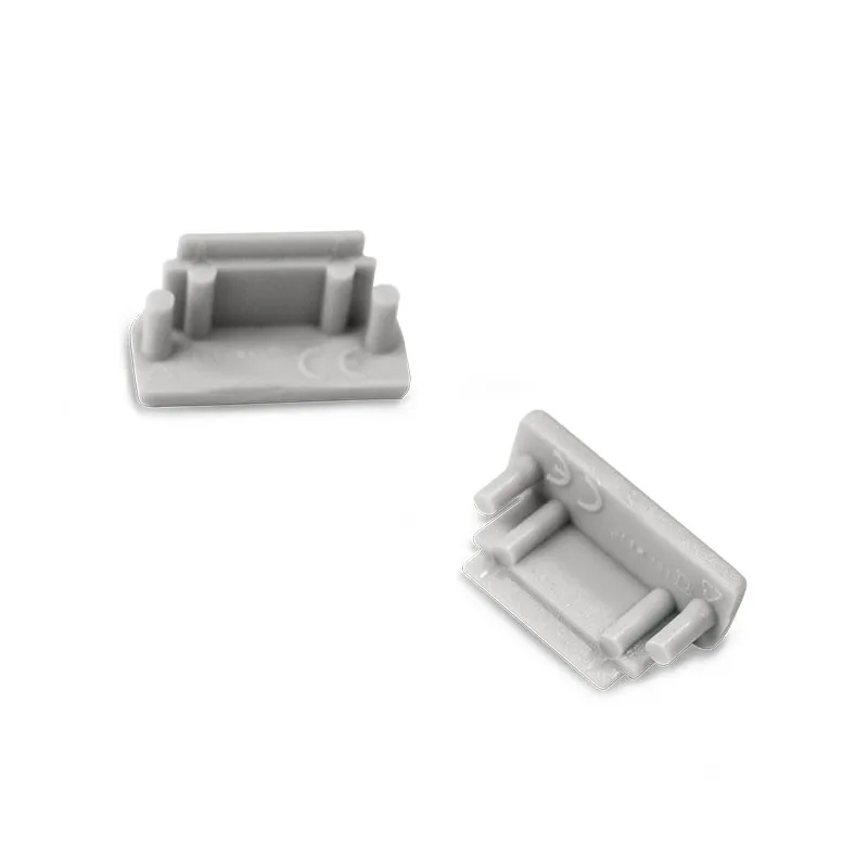 TERMINAISON PROFILE LED PLAT 14,4 MM GRIS PACK DE 2