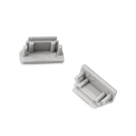 TERMINAISON PROFILE LED PLAT 14,4 MM GRIS PACK DE 2