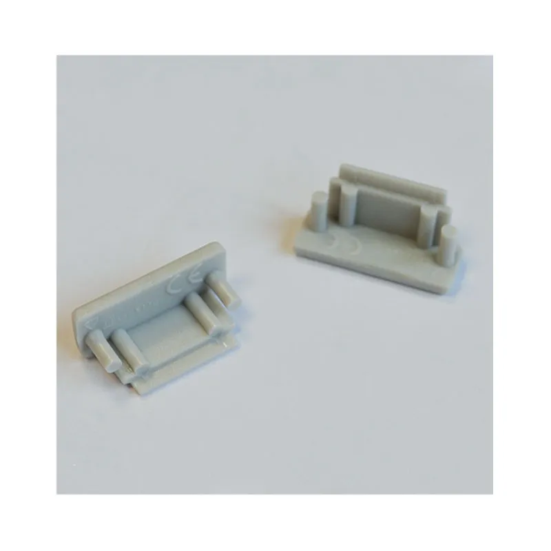 TERMINAISON PROFILE LED PLAT 14,4 MM GRIS PACK DE 2