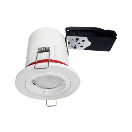 SUPPORT DE SPOT BBC  ROND BLANC  FIXE + douille automatique