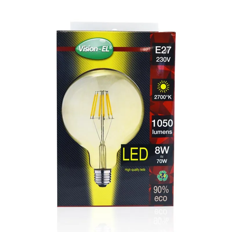 LED FIL COB GLOBE G125 E27 8 W 2700 K GOLDEN BOITE