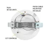 LED PLAFOND   DIAM 128 6 W      CCT PC BLANC DIAM ENCAST AJUSTABLE