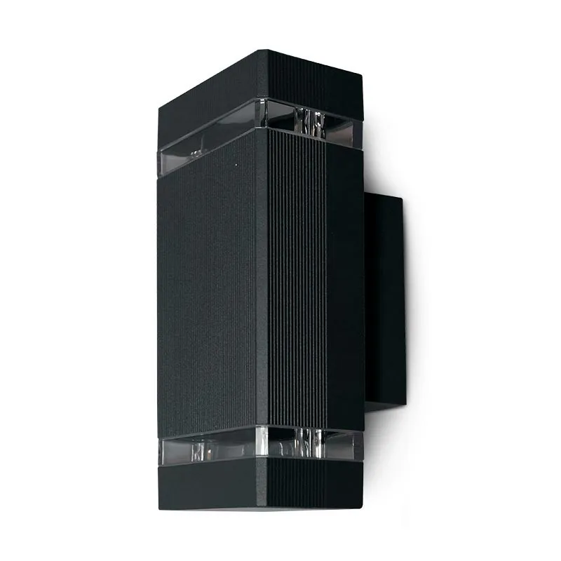 APPLIQUE MURAL LED 230V 2X GU10 IP54 ANTHRACITE RECTANGLE