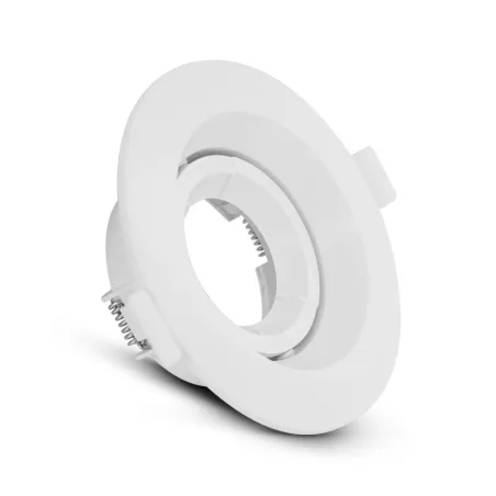 SUPPORT DE SPOT ROND BLANC ROTATIF BASSE LUMINANCE 80mm PC