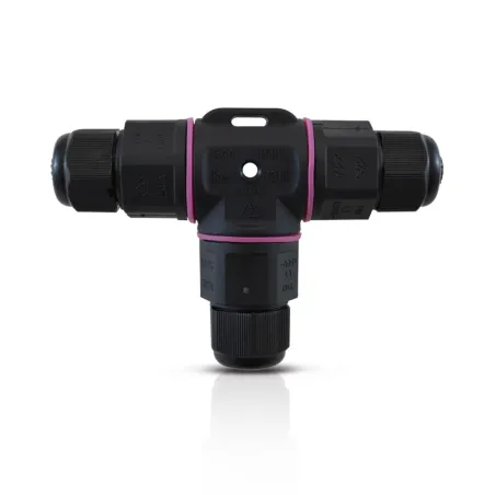 CONNECTEUR ETANCHE FORME T IP68 450 V NOIR 3 FILS