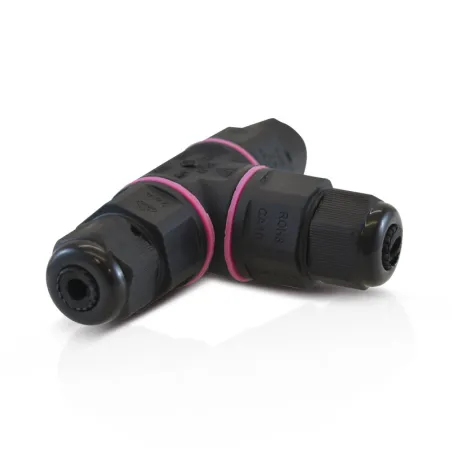 CONNECTEUR ETANCHE FORME T IP68 450 V NOIR 3 FILS