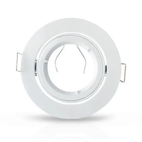 SUPPORT DE SPOT    ROND BLANC 1/4 TOUR ORIENTABLE 93 mm