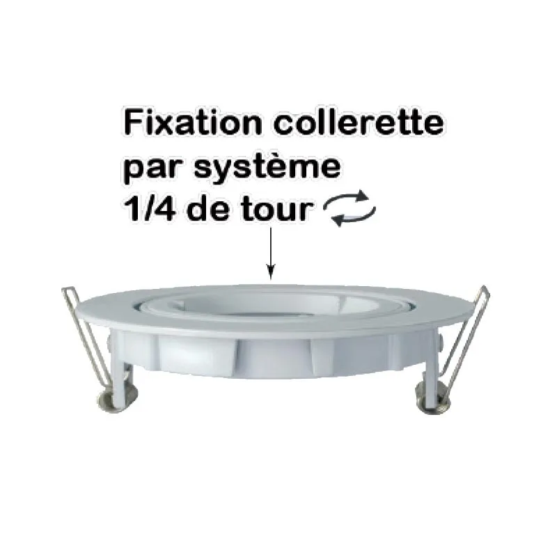 SUPPORT DE SPOT    ROND BLANC 1/4 TOUR ORIENTABLE 93 mm