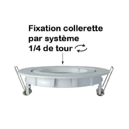 SUPPORT DE SPOT    ROND BLANC 1/4 TOUR ORIENTABLE 93 mm