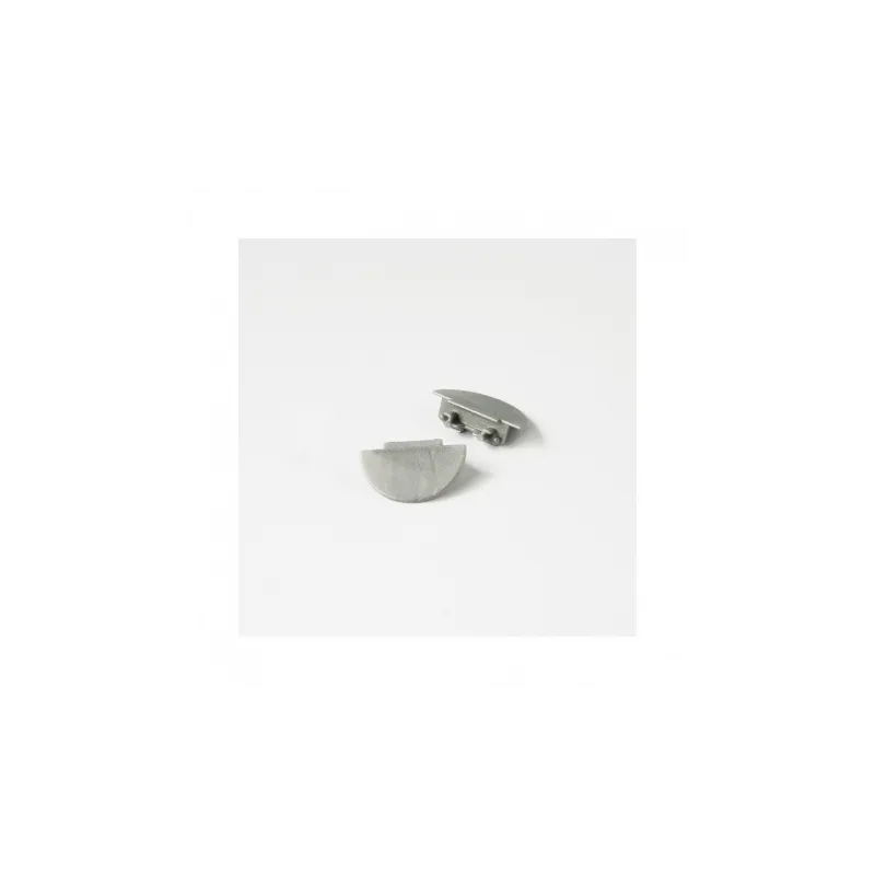 TERMINAISON PROFILE LED RAINURE 14,4 MM GRIS PACK DE 2