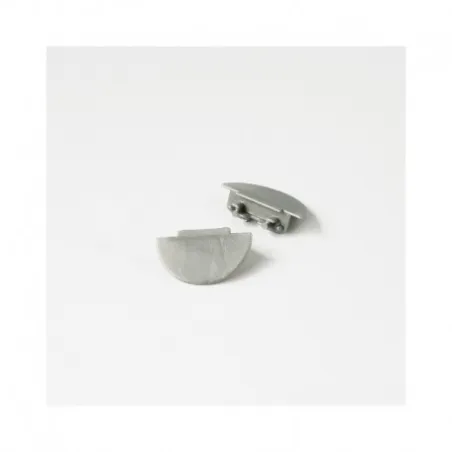 TERMINAISON PROFILE LED RAINURE 14,4 MM GRIS PACK DE 2