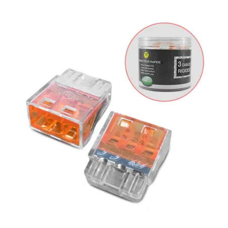 CONNECTEUR RAPIDE 3 FILS RIGIDE BOITE DE 100 PCS