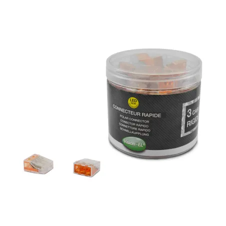 CONNECTEUR RAPIDE 3 FILS RIGIDE BOITE DE 100 PCS
