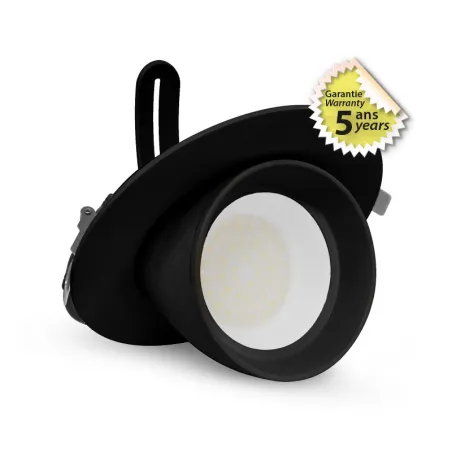 LED PLAFOND  CIRCULAIRE  ORIENTABLE  38 W  CCT NOIR 5 ANS