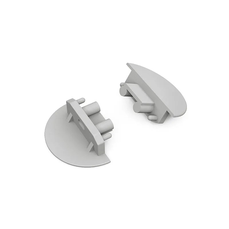 TERMINAISON PROFILE LED RAINURE GRIS PACK DE 2