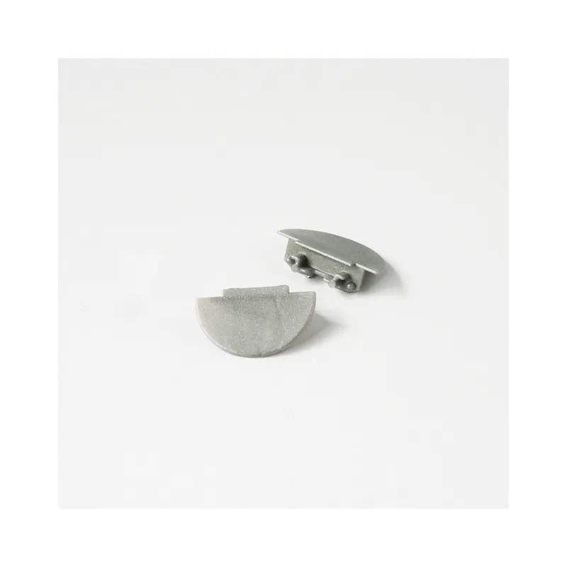 TERMINAISON PROFILE LED RAINURE GRIS PACK DE 2