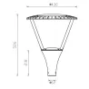 Lampadaire éclairage public extérieure 60w led gris anthracite ip65-220v-4300 lumens-3000k