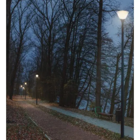 Lampadaire éclairage public extérieure 60w led gris anthracite ip65-220v-4300 lumens-3000k