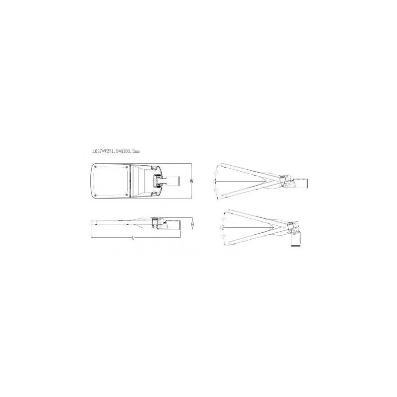 Lampadaire candélabre éclairage public extérieure 80w led gris ip65-220v-10645 lumens-3000k