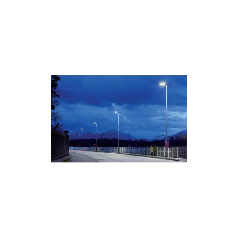 Lampadaire candélabre éclairage public extérieure 80w led gris ip65-220v-10645 lumens-3000k