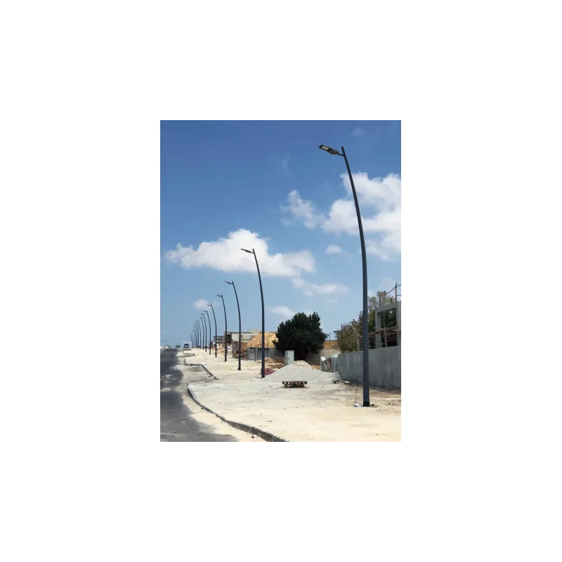 Lampadaire candélabre éclairage public extérieure 80w led gris ip65-220v-10645 lumens-3000k